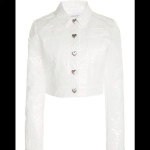 Saks Potts White Vinyl Lace Jacket